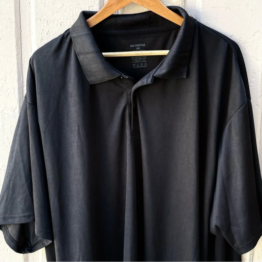 Real‎ Essentials Black Polo Shirt 4XL